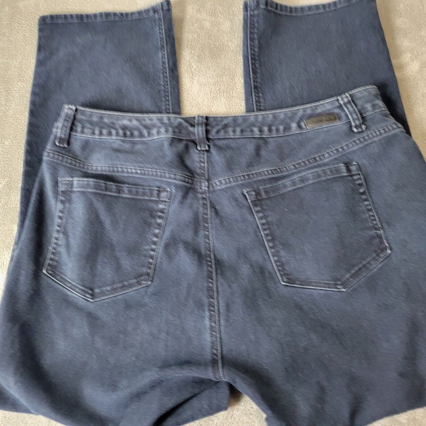 Jones New York Womens Jeans 18WS Gramercy Curvy Dark Blue Denim Zip Fly Straight