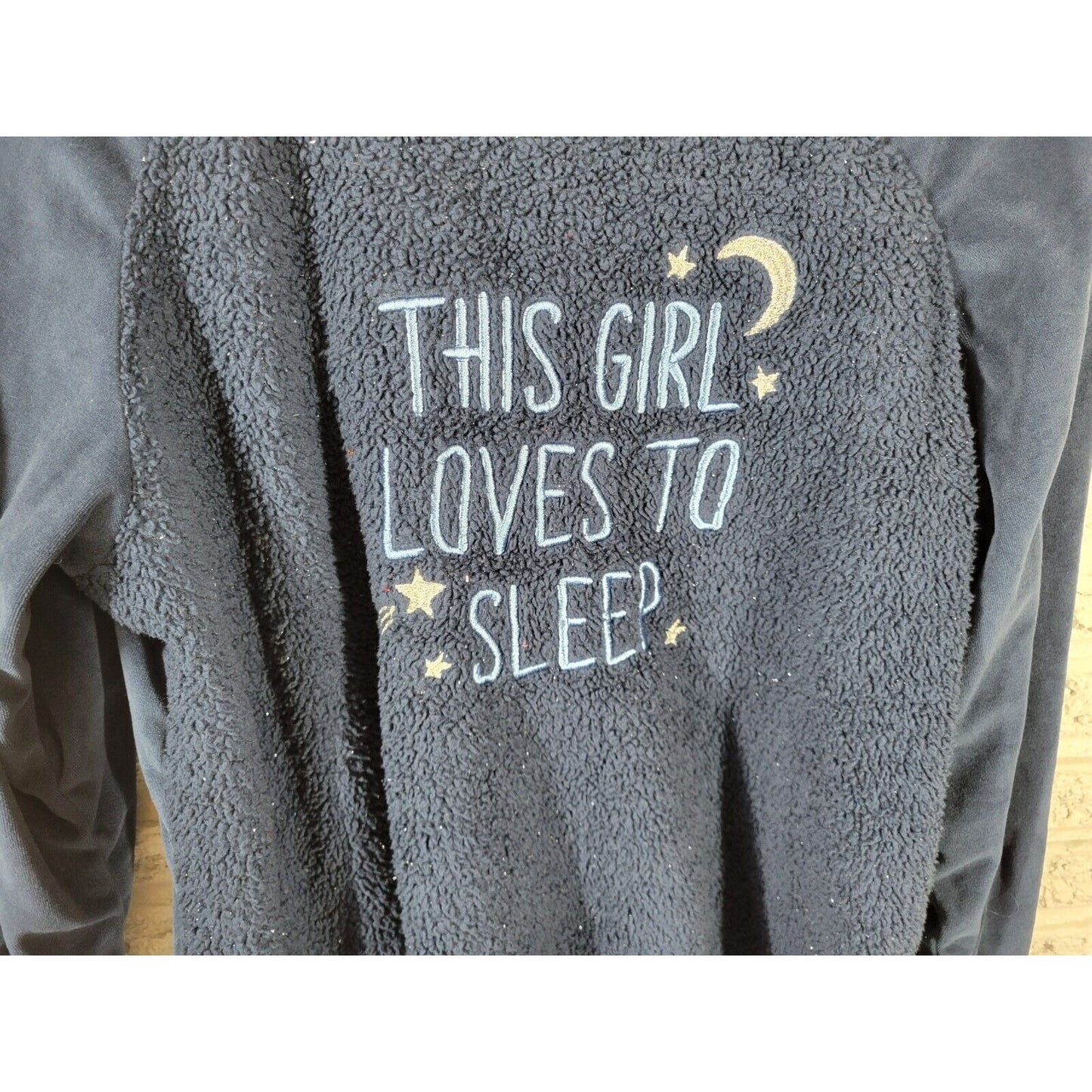 Secret Treasures Women Top 2X Pajama Blue Fleece This Girl Loves to Sleep Lounge