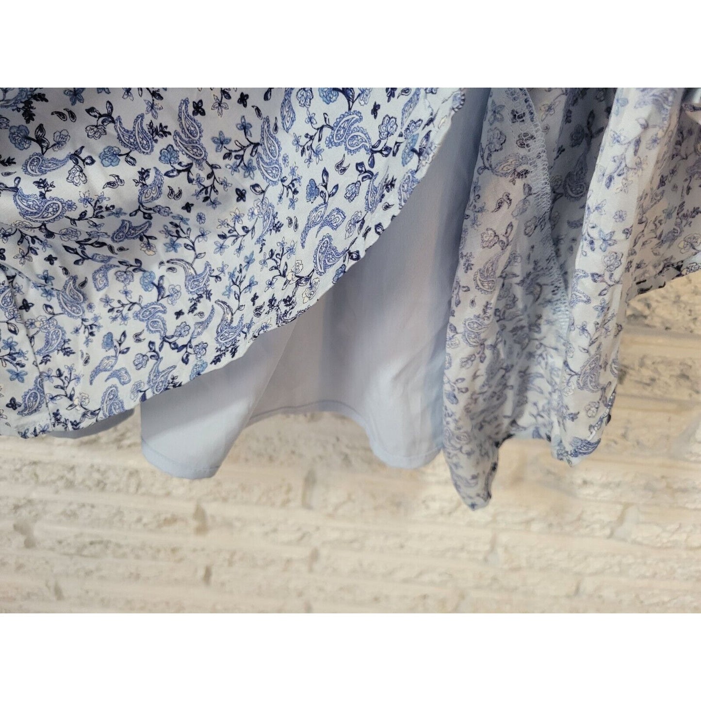 Old Navy Womens Dress 4X On Off Shoulder Fit Flare Casual Blue Paisley Pockets