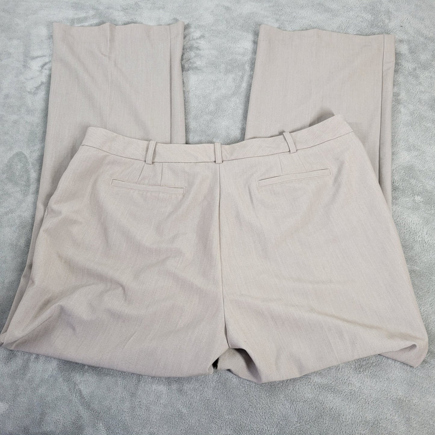 Worthington Curvy Fit Womens Pants 18 Plus Boot Cut Beige Zip Fly Poly Blend