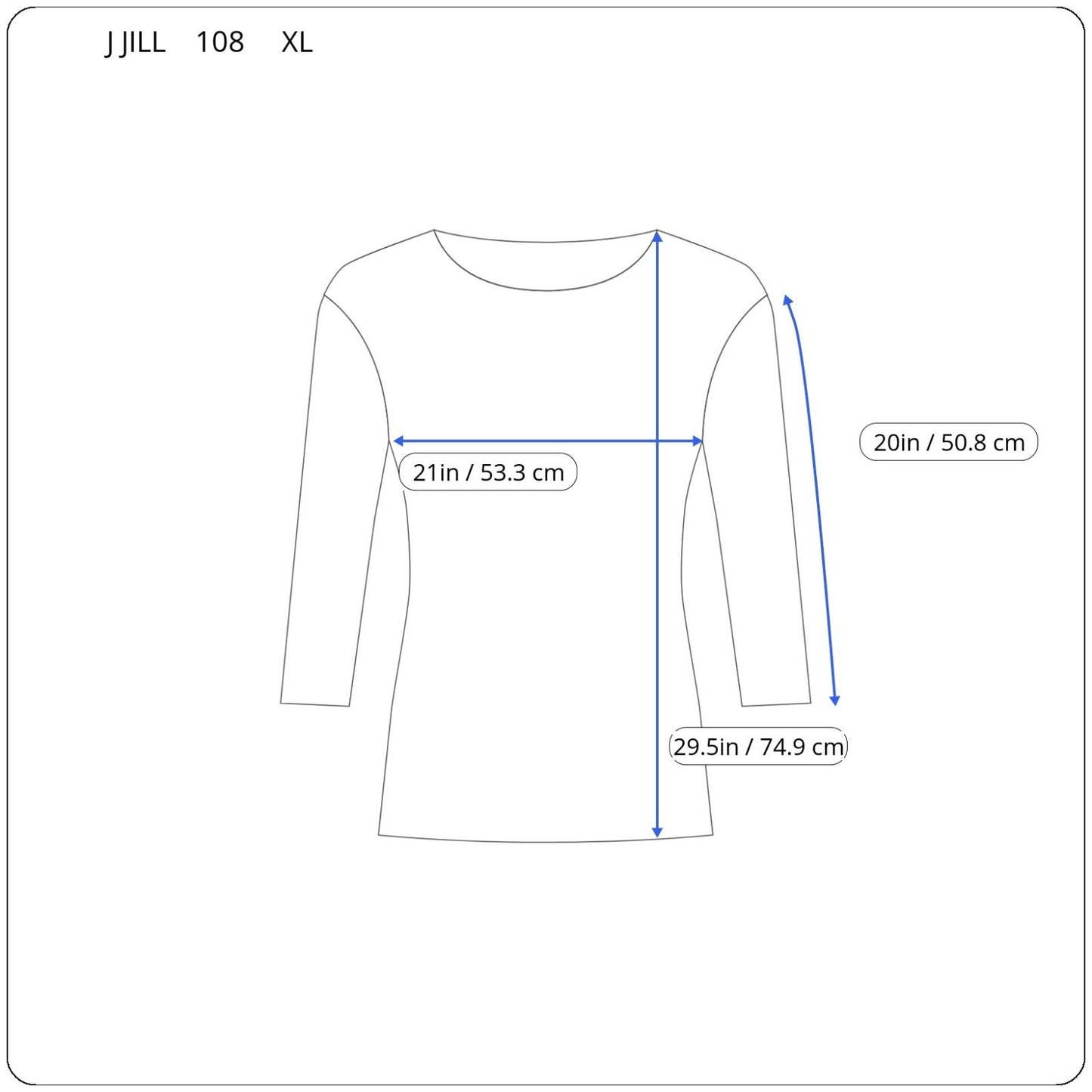 J Jill Womens Top Extra Large XL 3/4 Sleeve Pink Rayon Blend Casual Comfy