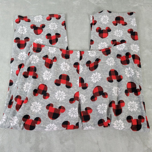 Disney Mickey Mouse Womens Pajama Pants XXL Plus Gray Fleece Lightweight Comfy