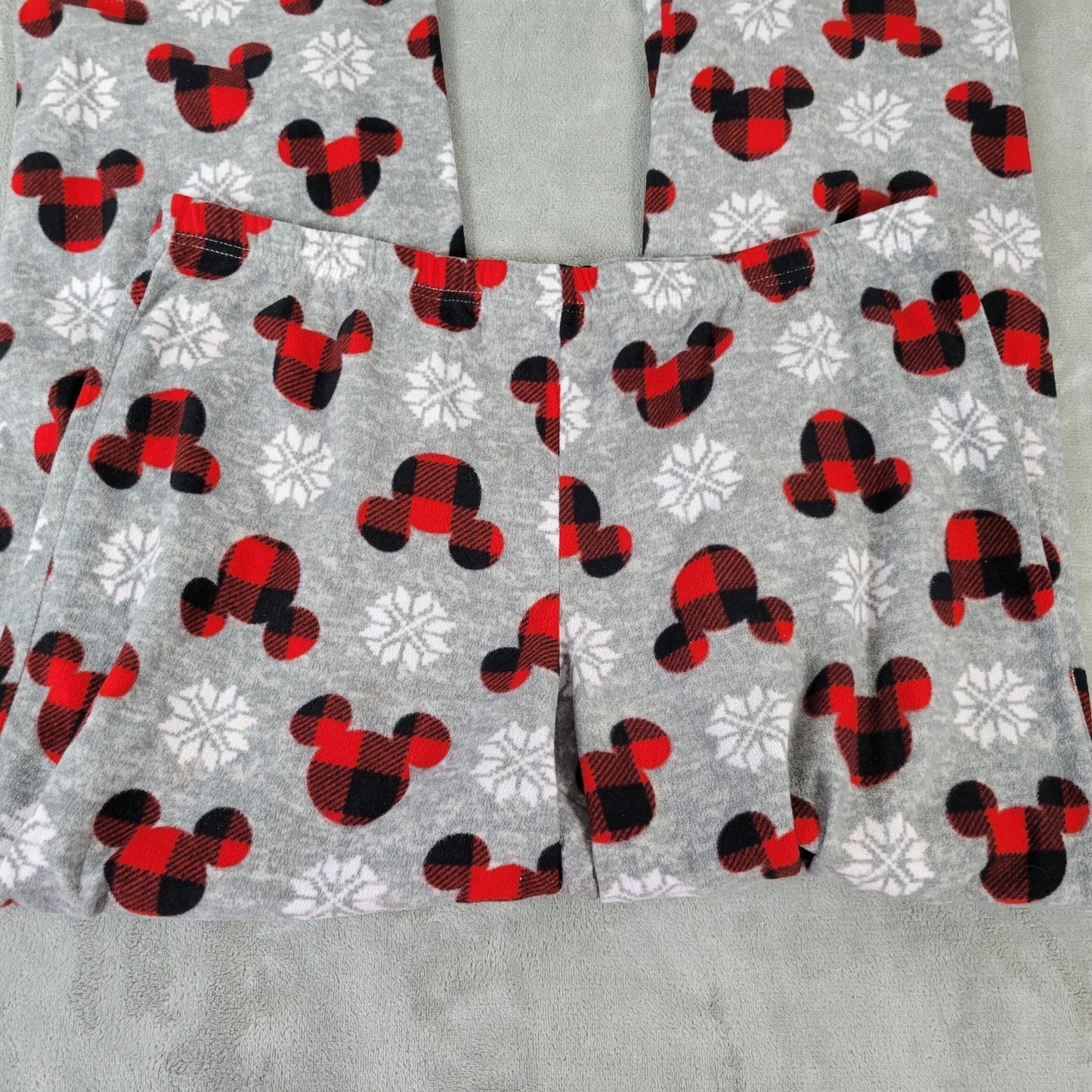 Disney Mickey Mouse Womens Pajama Pants XXL Plus Gray Fleece Lightweight Comfy