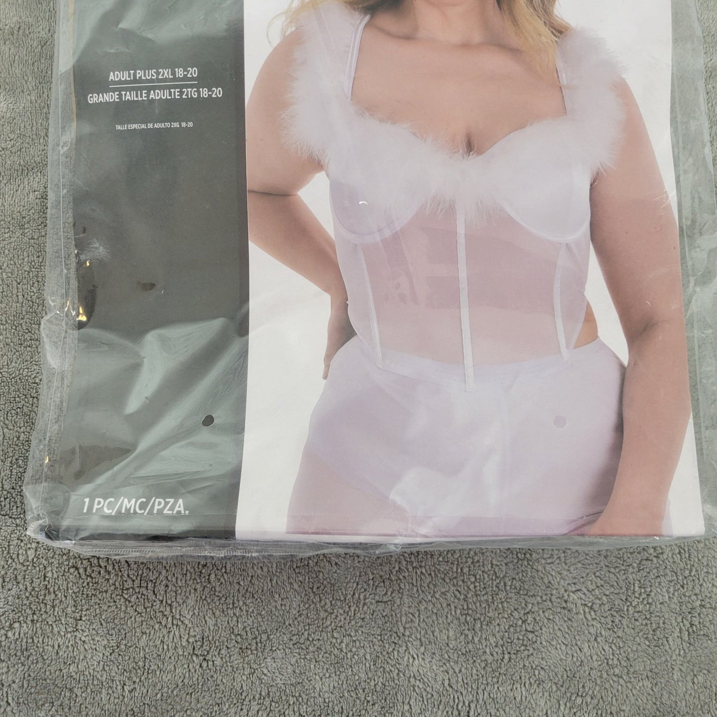 Adult Womens Halloween Costume 2XL 18 20 Plus Bustier ONLY White Theater Show