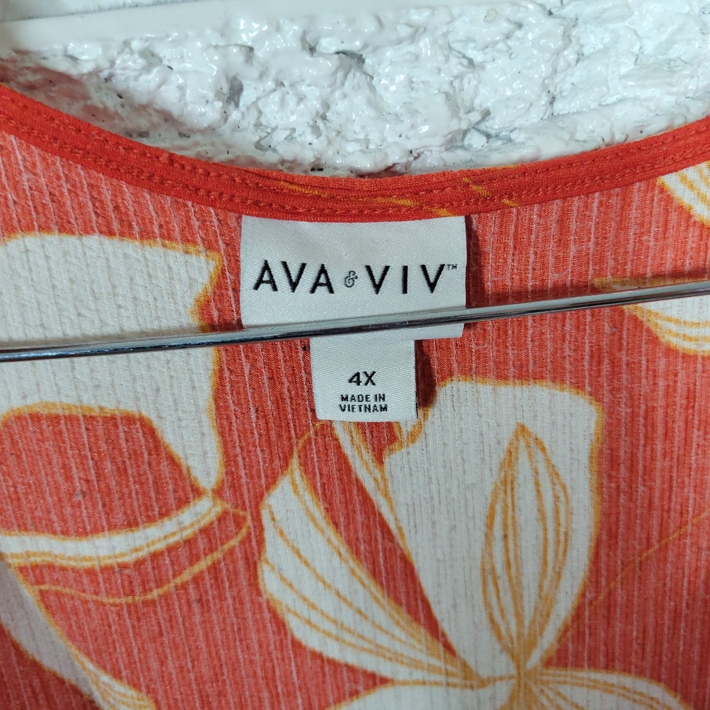 Ava Viv Women Dress 4X Plus Sleeveless Red Floral Poly Blend Ruffle Casual Comfy