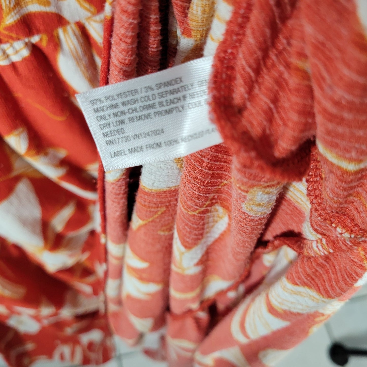 Ava Viv Women Dress 4X Plus Sleeveless Red Floral Poly Blend Ruffle Casual Comfy