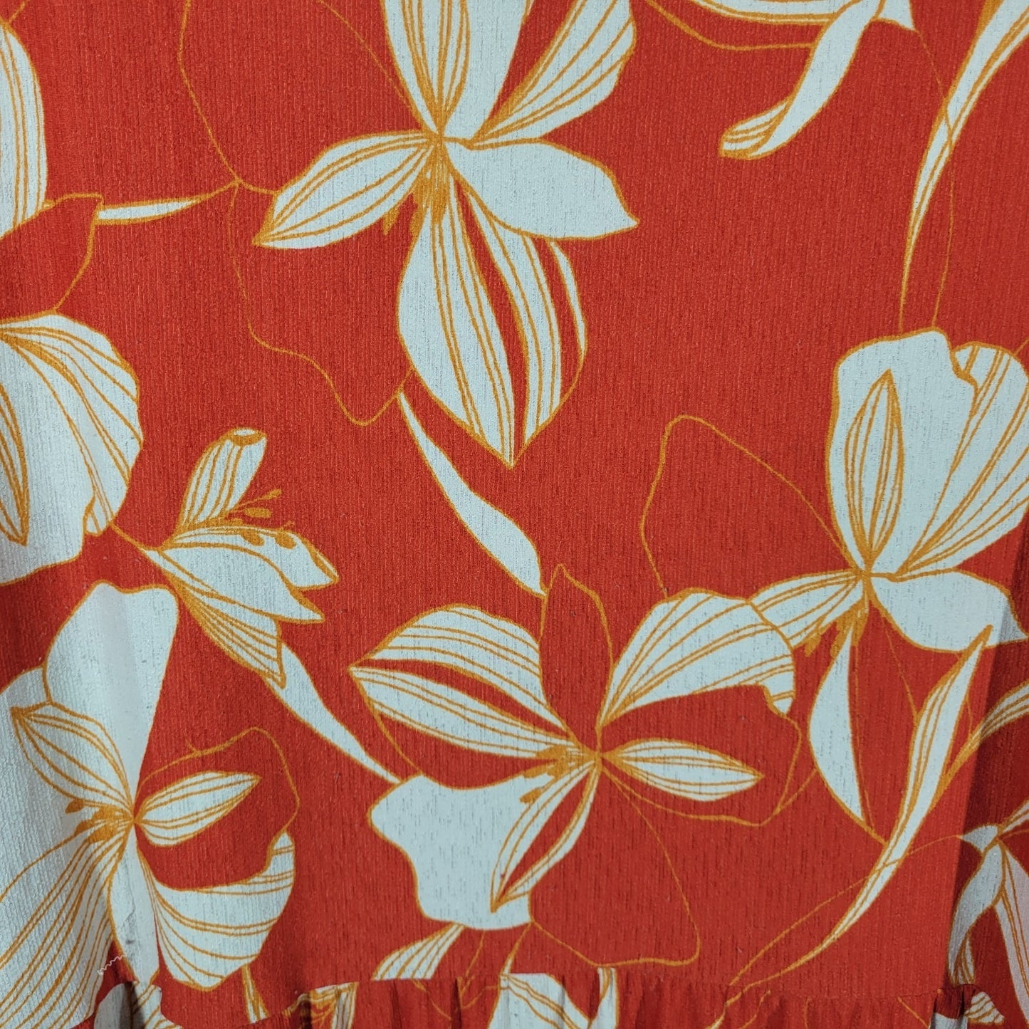 Ava Viv Women Dress 4X Plus Sleeveless Red Floral Poly Blend Ruffle Casual Comfy