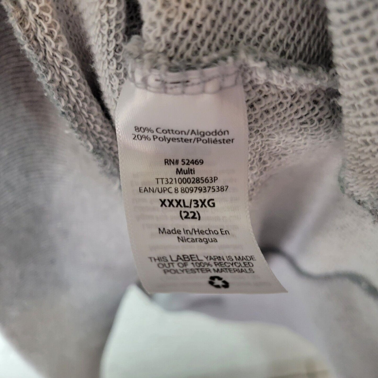 Time Tru Women Top 3XL 22 Plus Sweatshirt Green Gray Camouflage Comfy Activewear