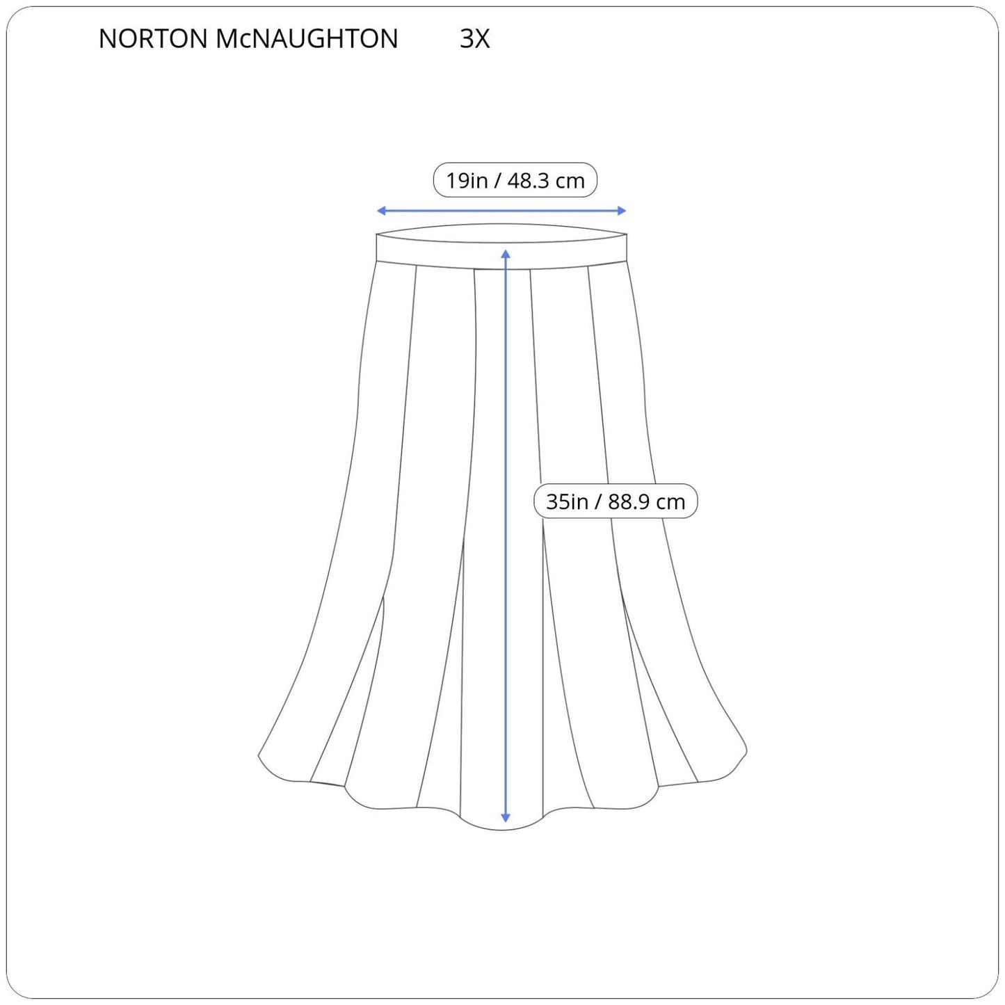 Norton McNaughton Womens Skirt 3X Midi Full Polyester Brown Floral Career Casual