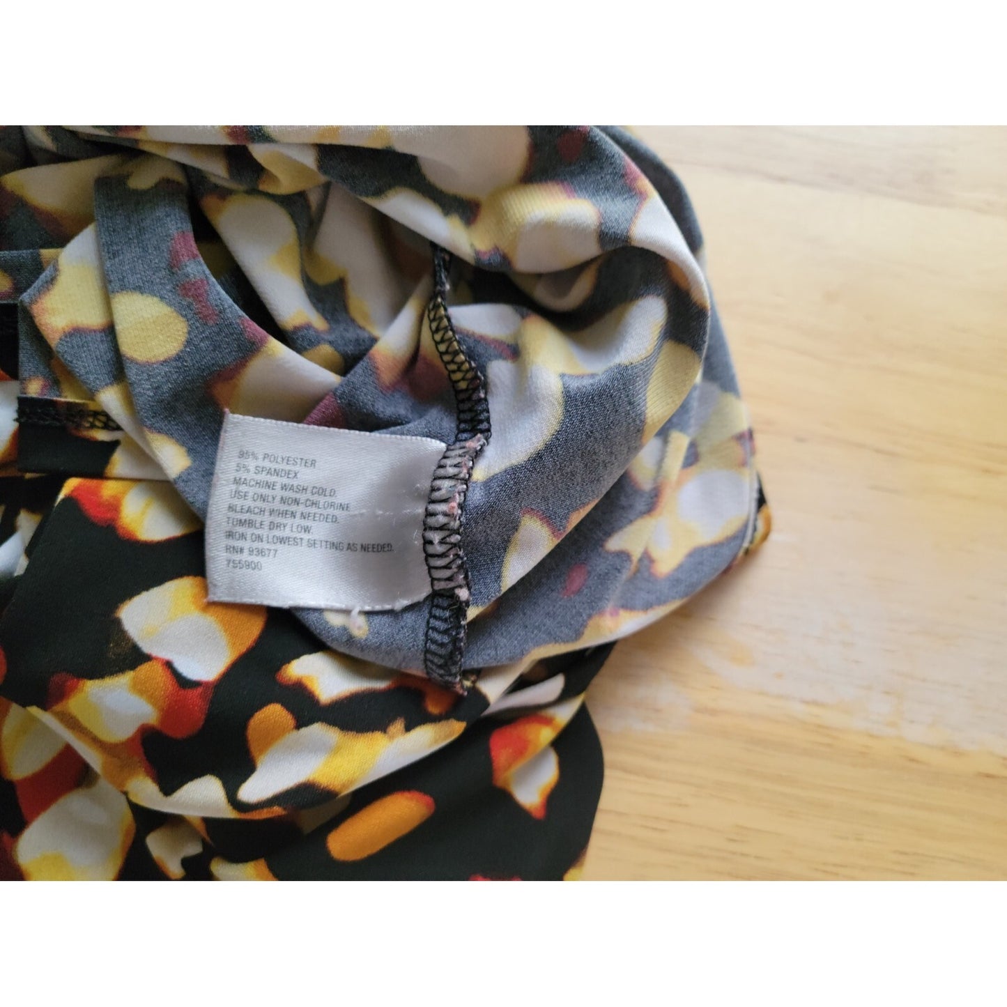 Worthington Women Top Extra Large Sleeveless Yellow Watercolor Poly Blend Office