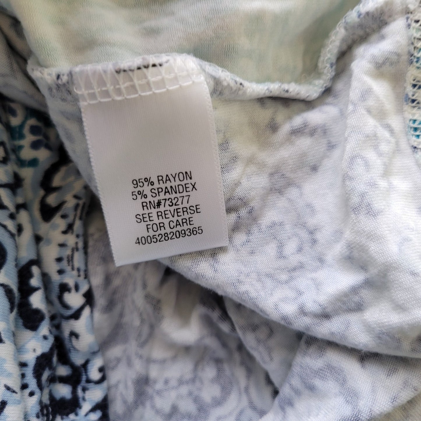 Croft Barrow Womens Top 2X Plus Tunic Batwing Sleeve Blue Floral Side Ties Comfy