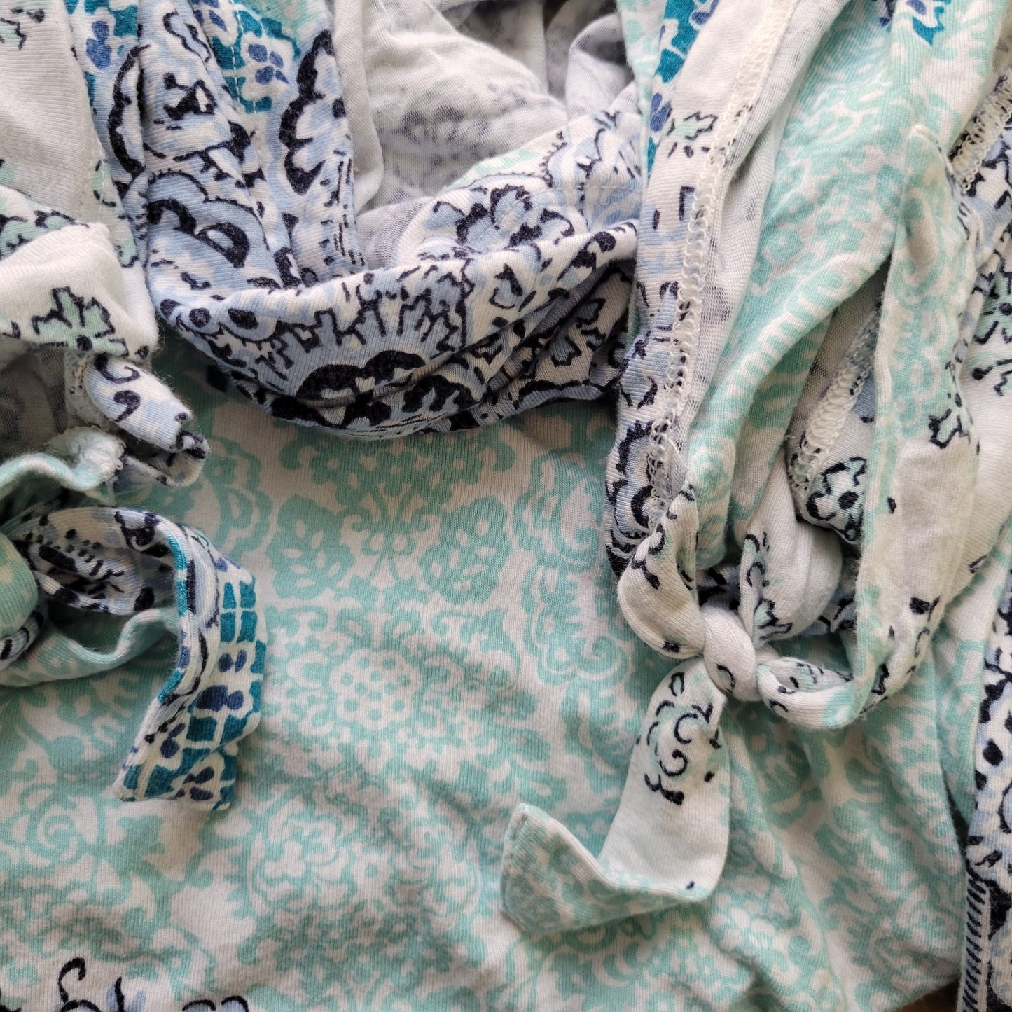 Croft Barrow Womens Top 2X Plus Tunic Batwing Sleeve Blue Floral Side Ties Comfy