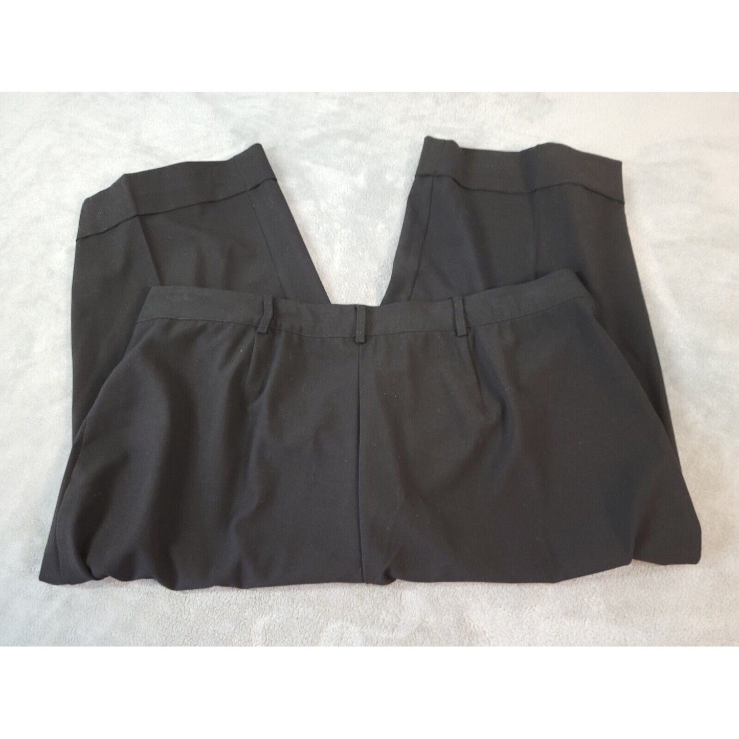 Dress Barn Womens Pants 20 Plus Capri Black Poly Blend Zip Fly Faux Wide Leg