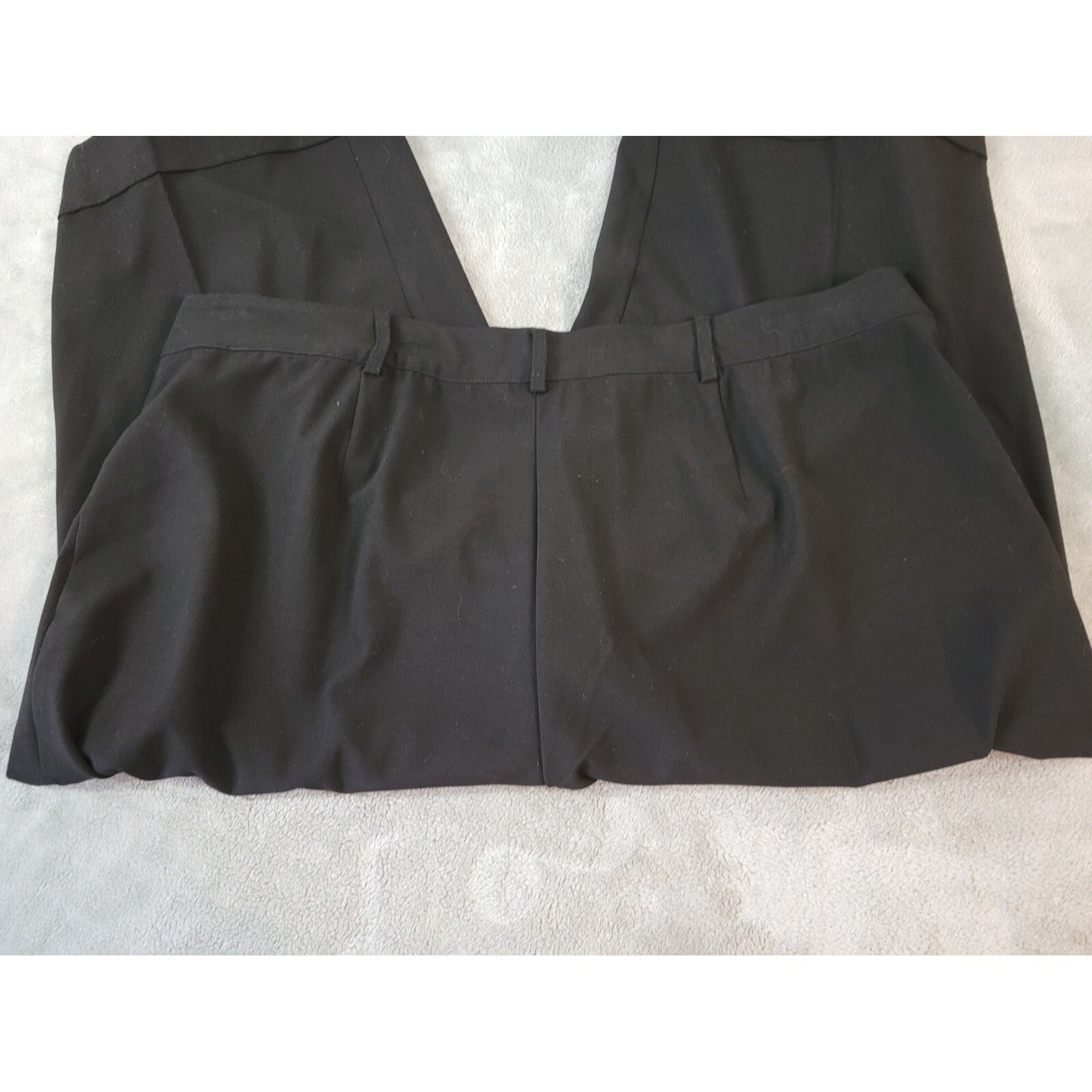 Dress Barn Womens Pants 20 Plus Capri Black Poly Blend Zip Fly Faux Wide Leg