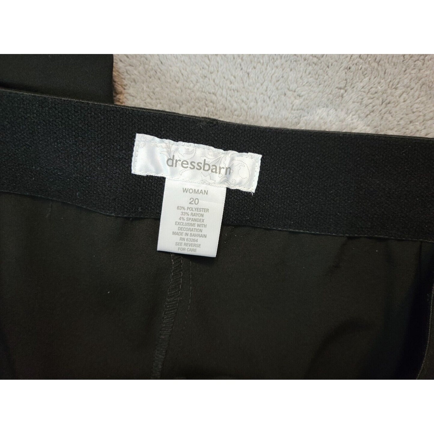 Dress Barn Womens Pants 20 Plus Capri Black Poly Blend Zip Fly Faux Wide Leg