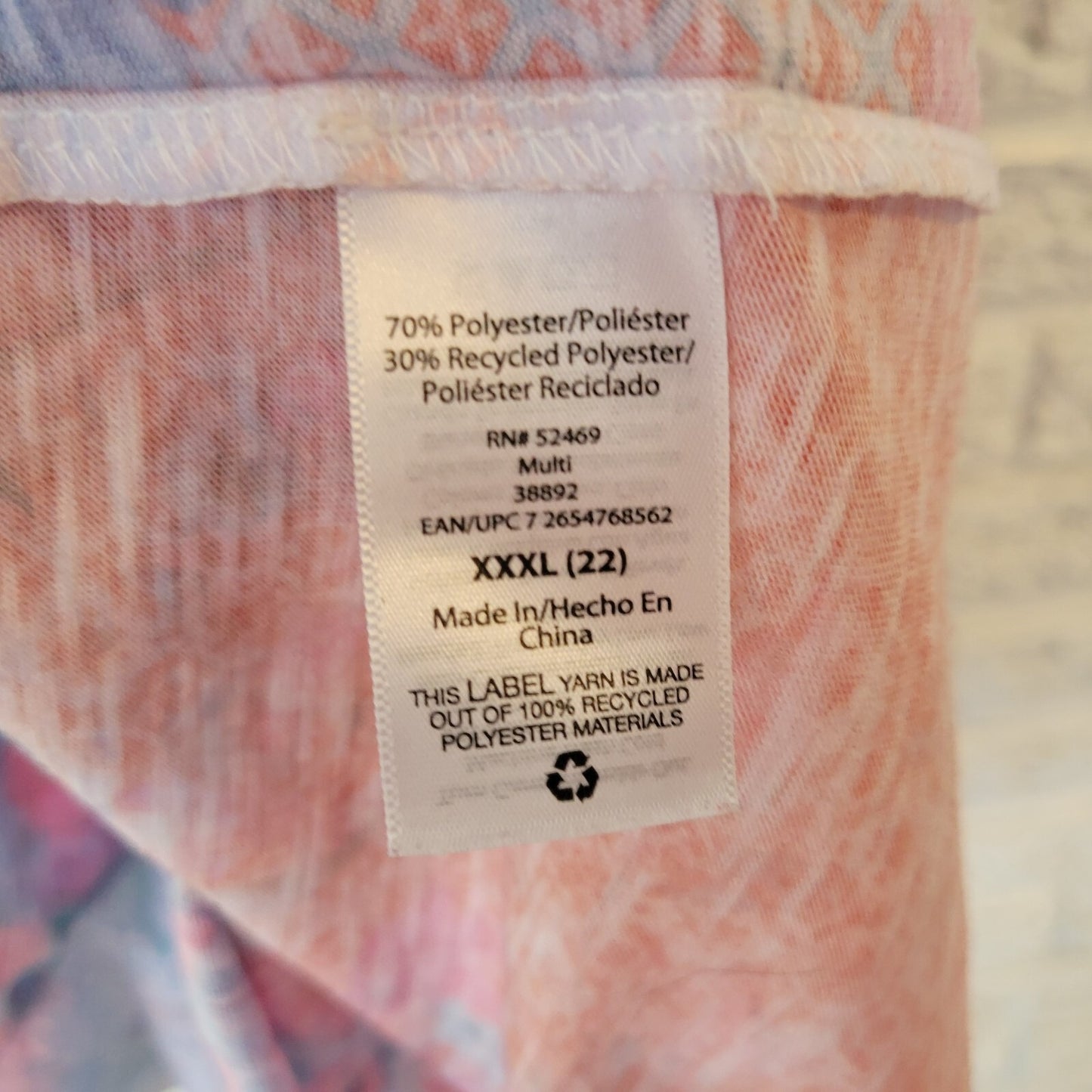 Concepts Womens Top XXXL 22 Plus Sleeveless Blue Floral Poly Blend Rhinestones