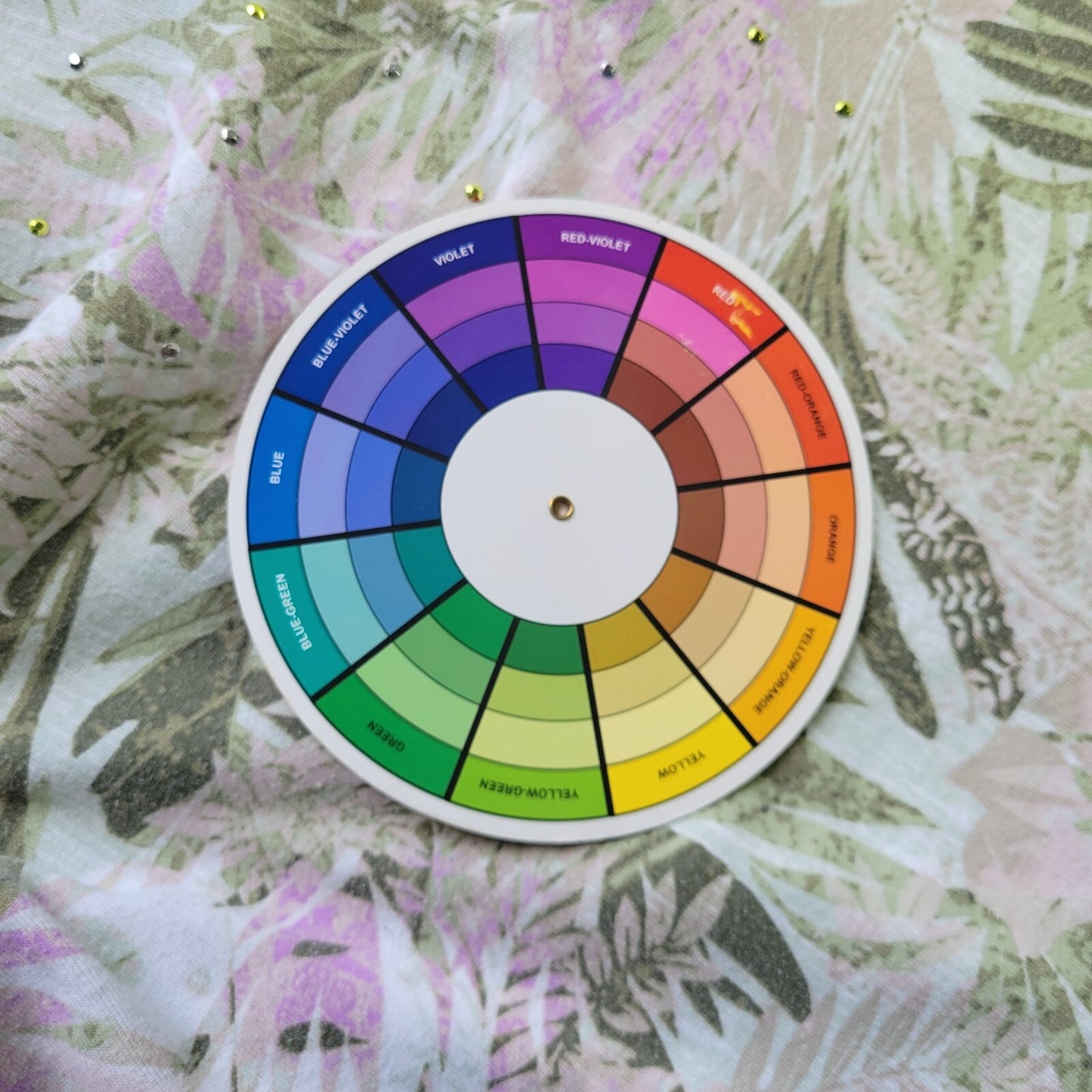 Basic Editions Womens Top 2X Plus Tee Short Sleeve Green Purple Floral Studded