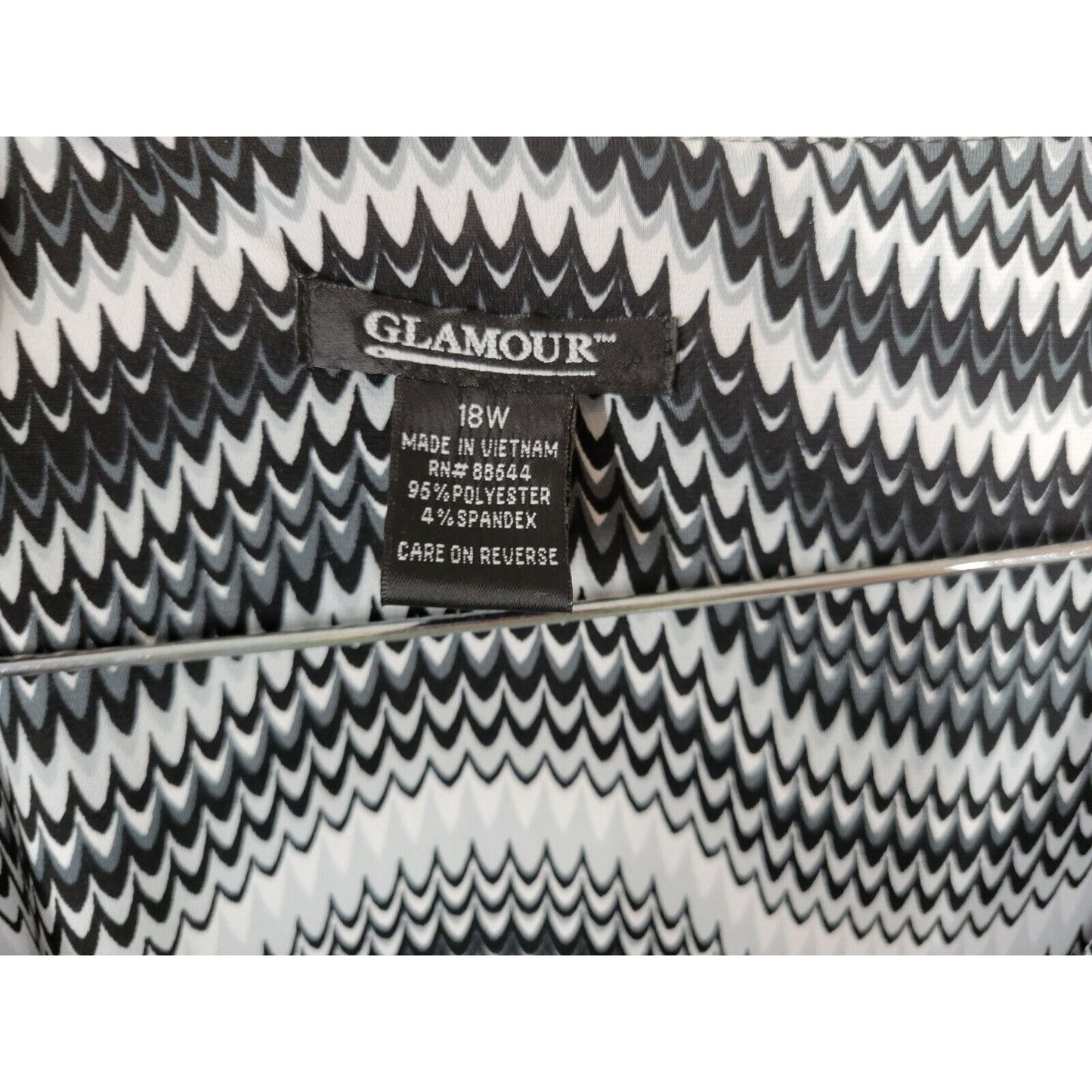 Glamour Womens Dress 18W Sleeveless Sheath Black Geometric Poly Blend Ruffle