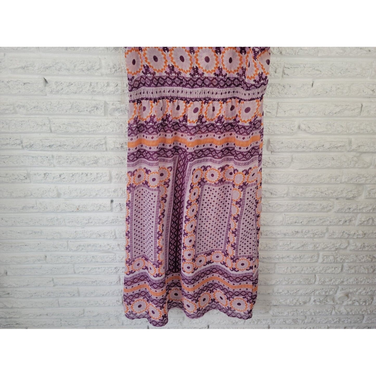 Ashley Stewart Womens Swim Coverup 18 20 Plus Open Maxi Sheer Purple Geometric