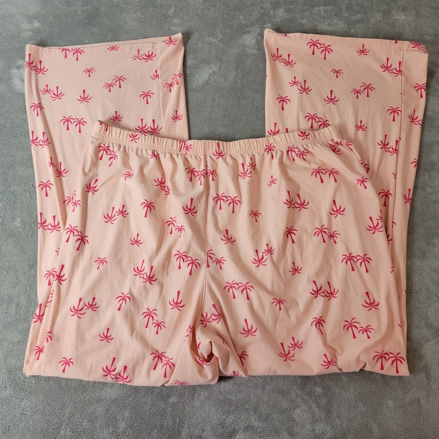 Sonoma Womens Pajama Pants Extra Large XL Pink Palm Trees Drawstring Lightweight