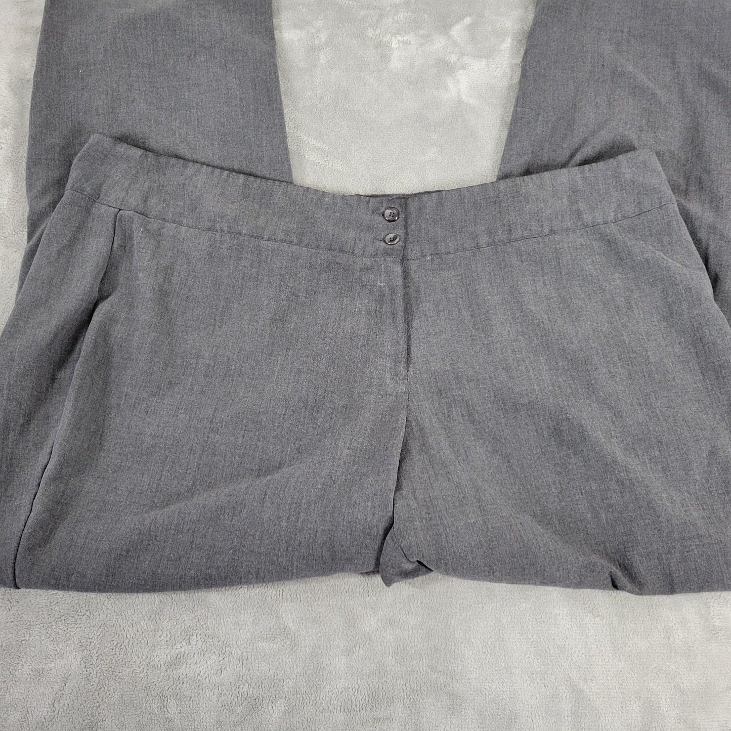 Sag Harbor Womens Pants 24W Plus Career Dress Zip Gray Poly Blend Office Comfy
