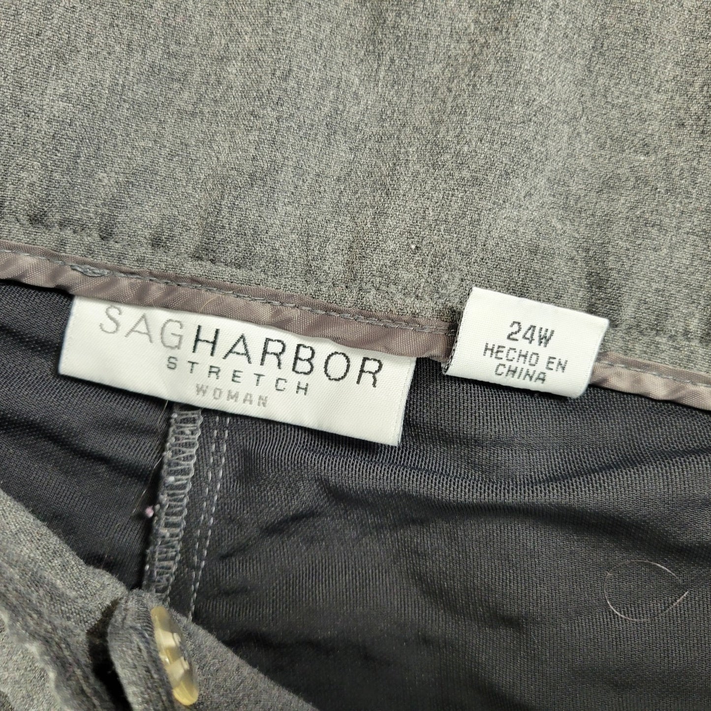 Sag Harbor Womens Pants 24W Plus Career Dress Zip Gray Poly Blend Office Comfy