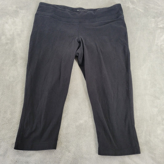 Ideology Womens Leggings Extra Large XL Pull On Black Cotton Blend Activewear