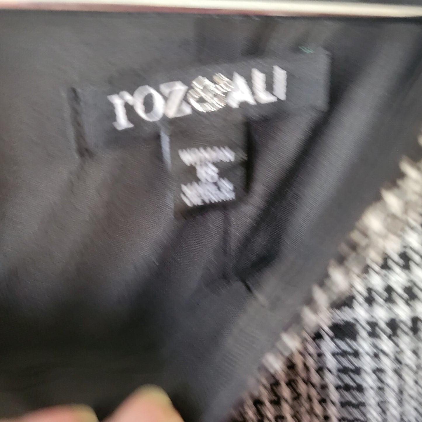 Roz Ali Womens Dress 18 Sleeveless Fit Flare Black Plaid Lace Panels Zip Pleated