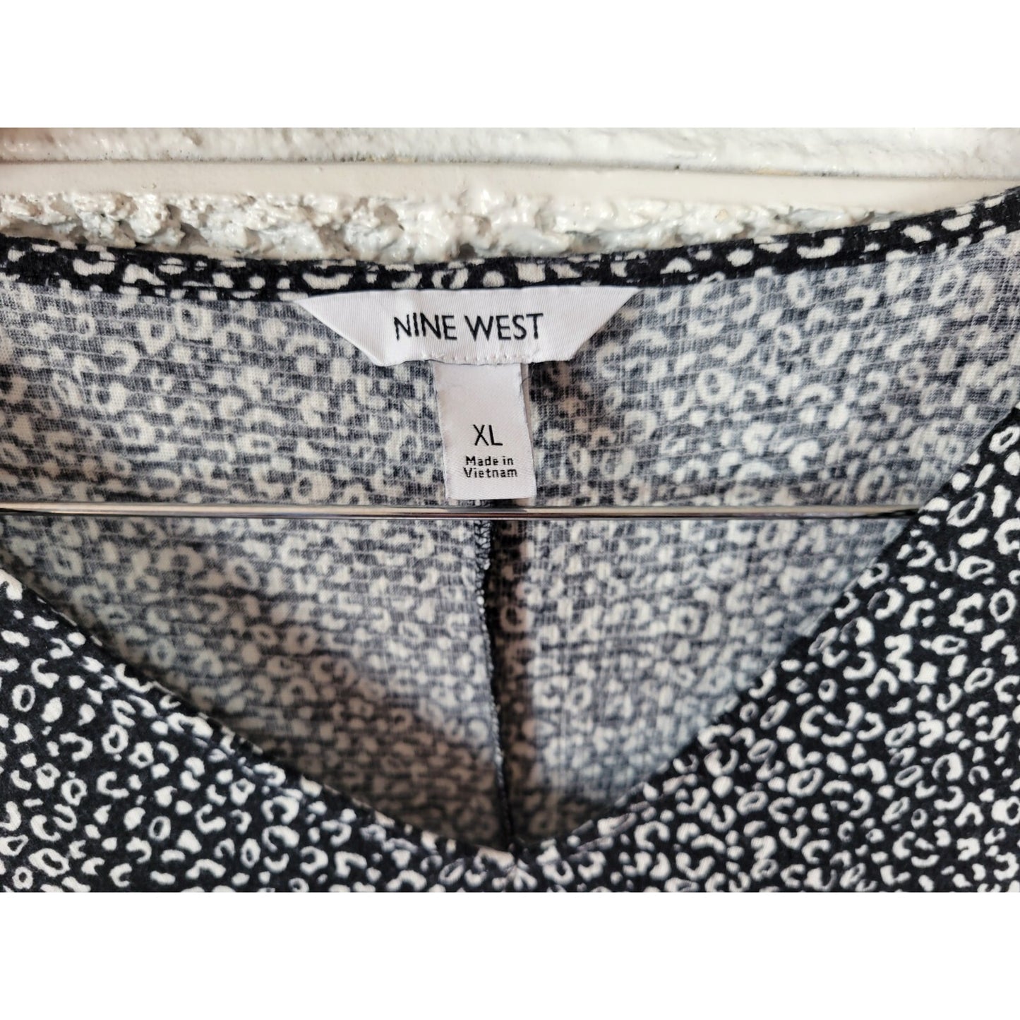 Nine West Womens Dress Extra Large Mini Fit Flare Black Animal Print Pockets