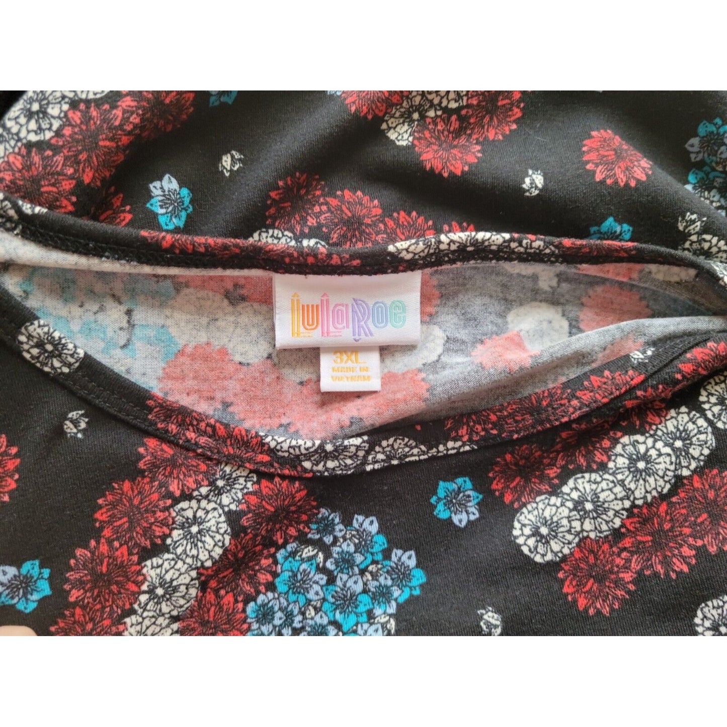 Patriotic Lularoe Women Top 3XL Tunic Tee Short Sleeve Black Red Asymmetric