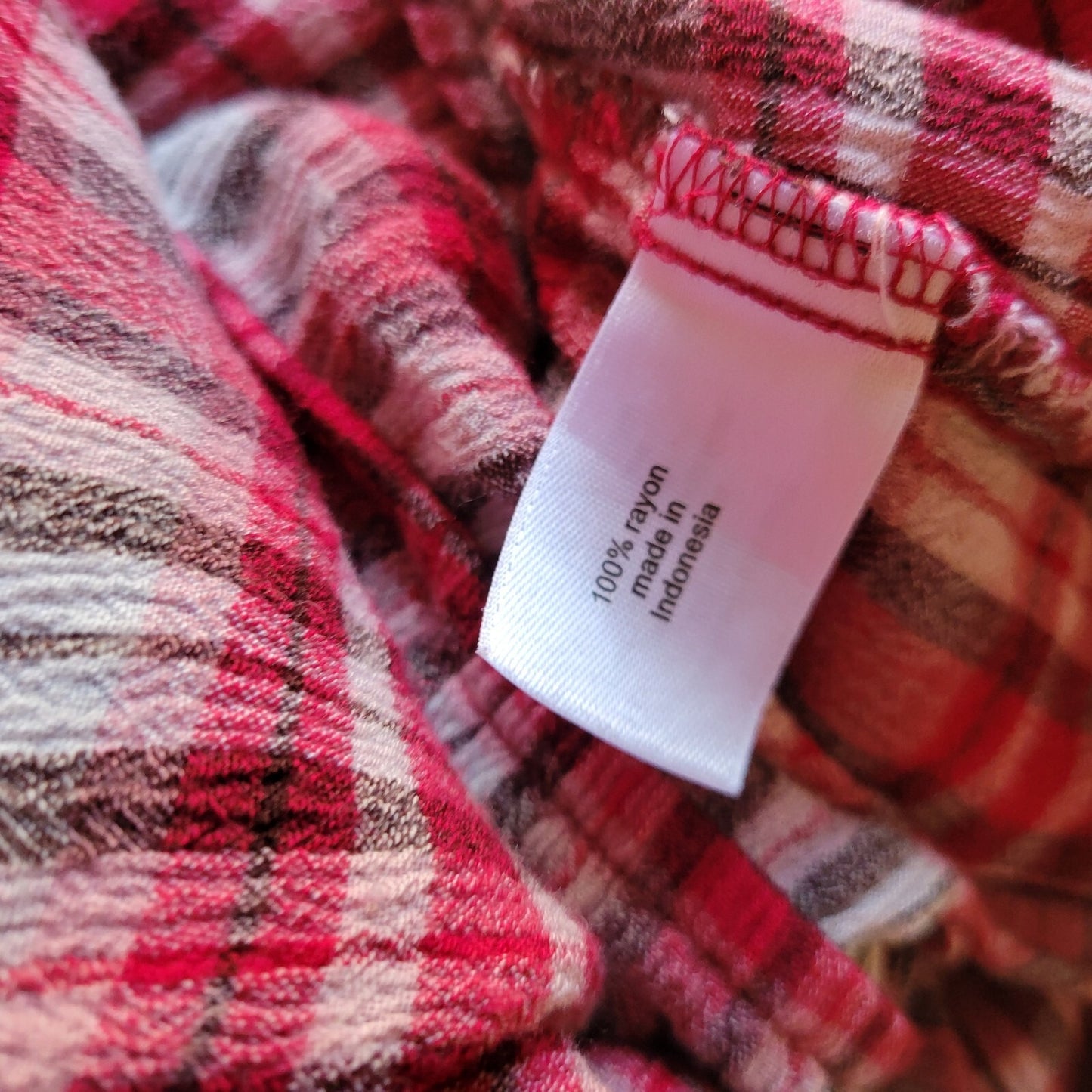 Lane Bryant Women Top 18 Plus Cap Sleeve Pink White Plaid Sash Comfy Lightweight