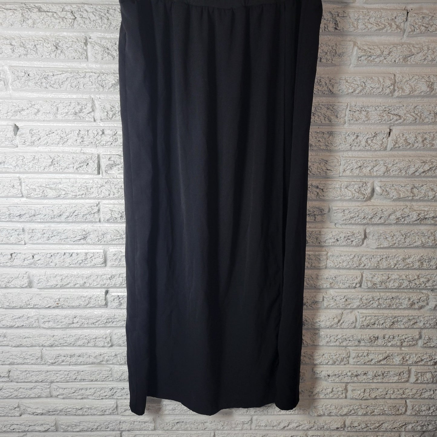 Shein Curve Womens Skirt 3XL Wrap ALine Maxi Black Pull On Poly Blend Comfy