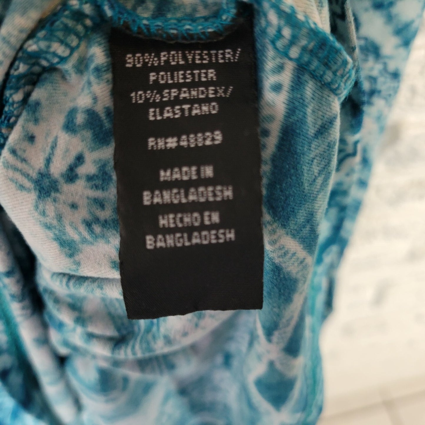 Rouge Women Dress 3X Tank Sleeveless Blue Green Geometric Lightweight Poly Blend