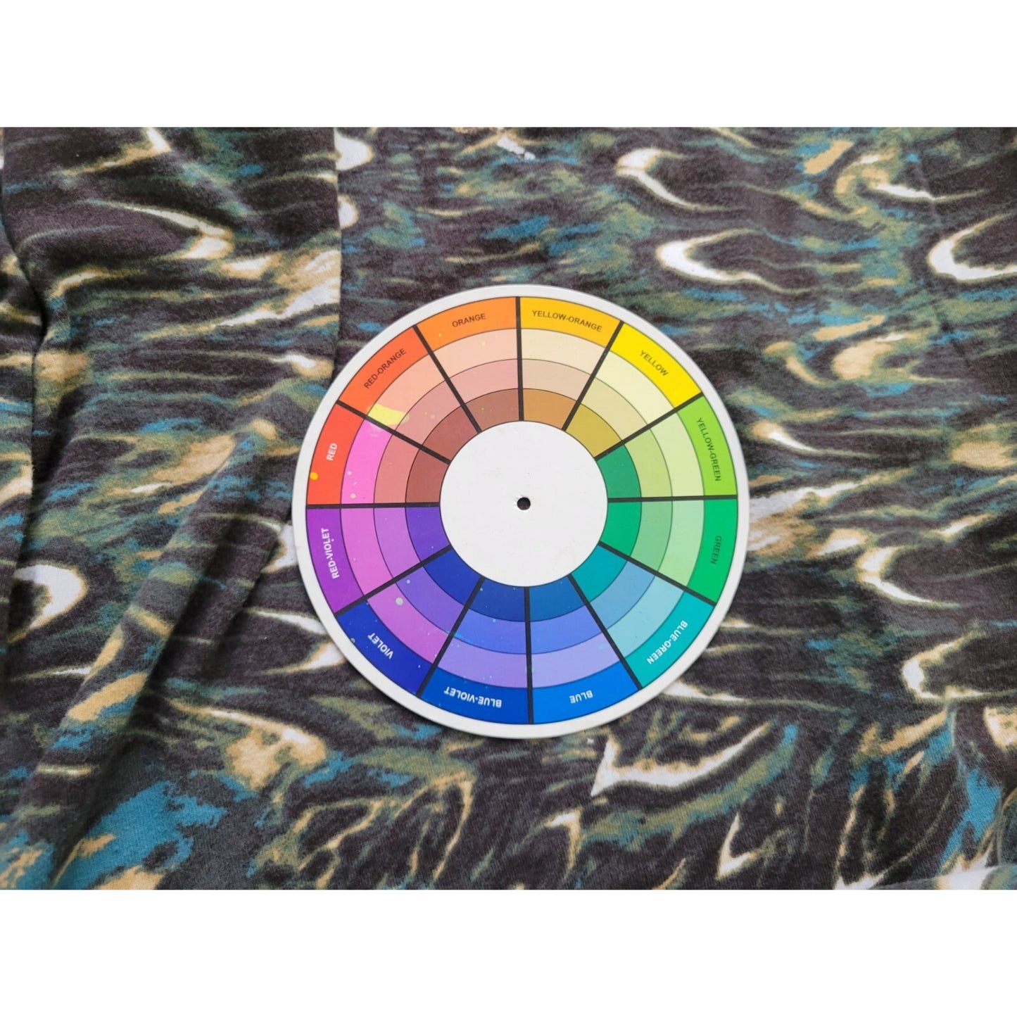 Westbound Womens Top 2X Plus Long Sleeve Green Watercolor Cotton Casual