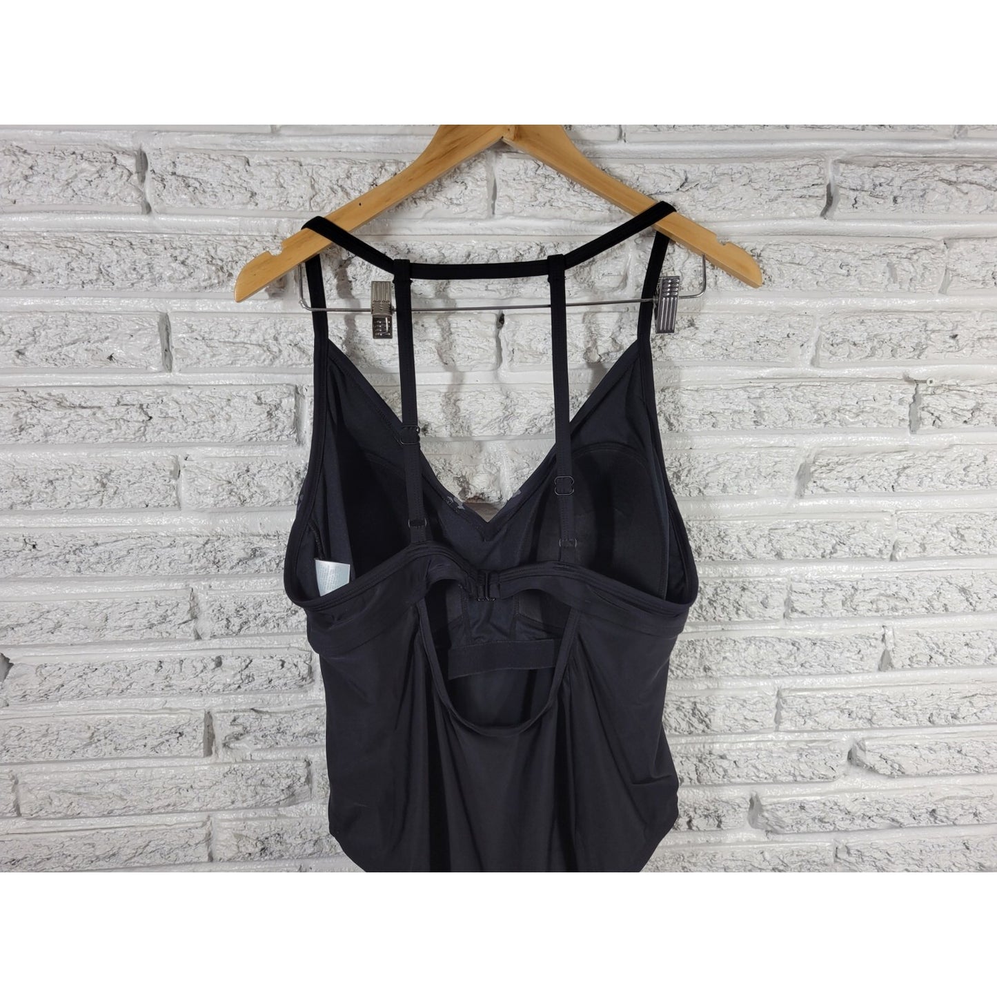 Kona Sol Womens Swimsuit 20W Plus One Piece Black Animal Print Spaghetti Bra