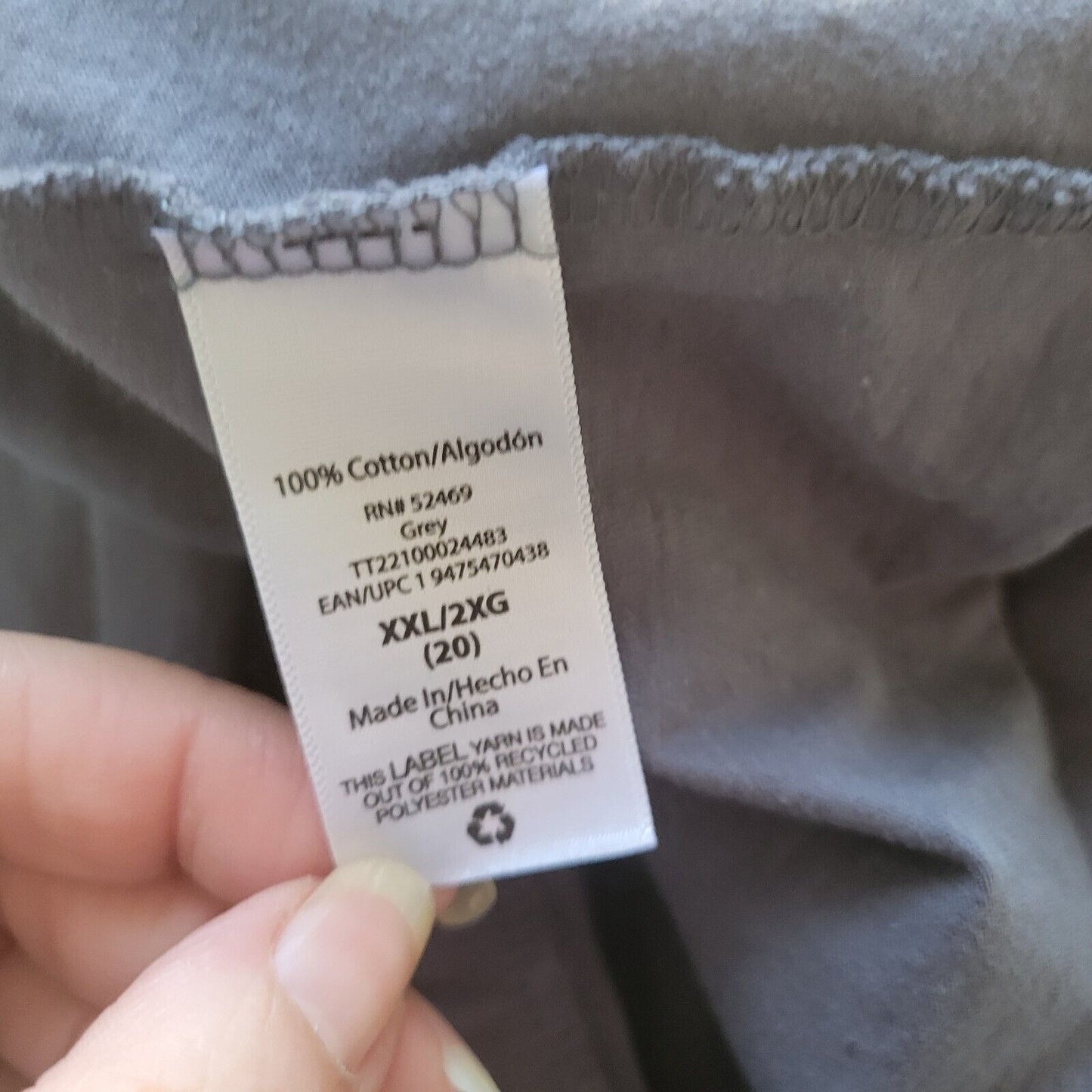 Time Tru Womens Dress XXL 20 Mini Short Sleeve Gray Cotton Ruffle Comfy Casual