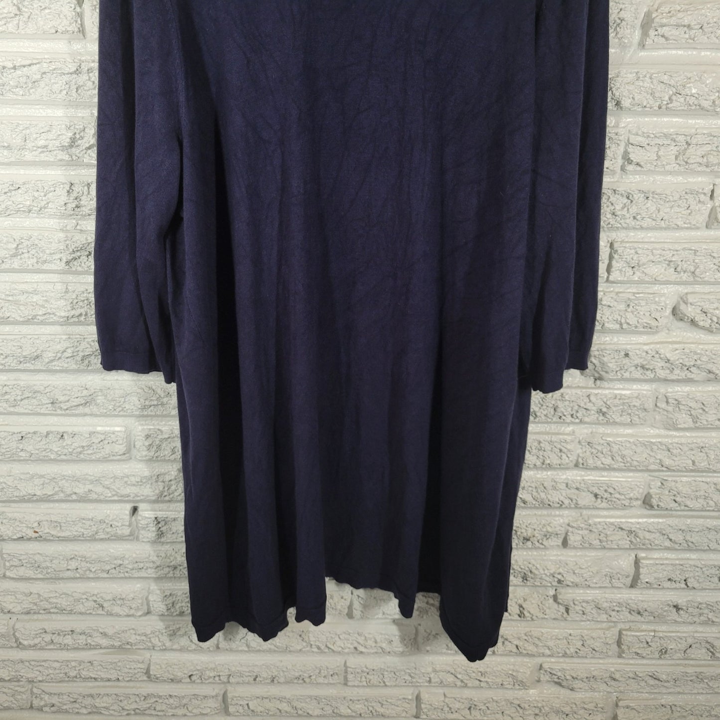 Lane Bryant Women Sweater 22 24 Plus Cardigan Open Blue Casual Comfy Nylon Rayon