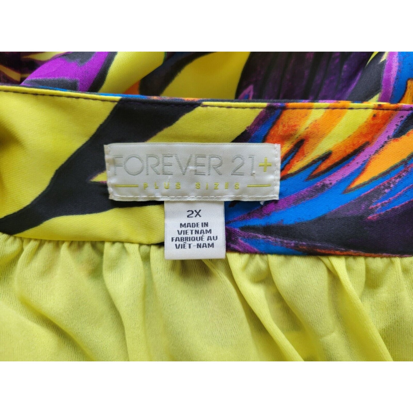 Forever 21 Women Dress 2X Plus Mini Puff Sleeve Purple Floral Pullover Polyester