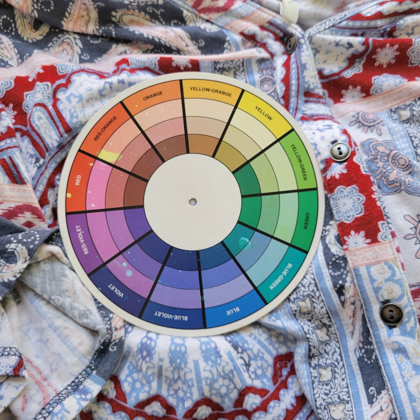 Est 1946 Women Top 22W 24W Plus Blue Red Paisley Geometric Asymmetric Tied Hem