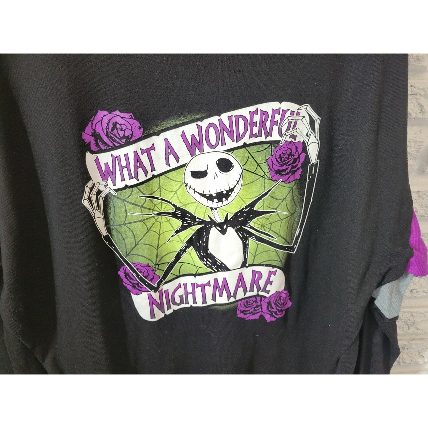 Disney Nightmare Christmas Women Top 2X Plus Pajama Black Long Sleeve Poly Blend