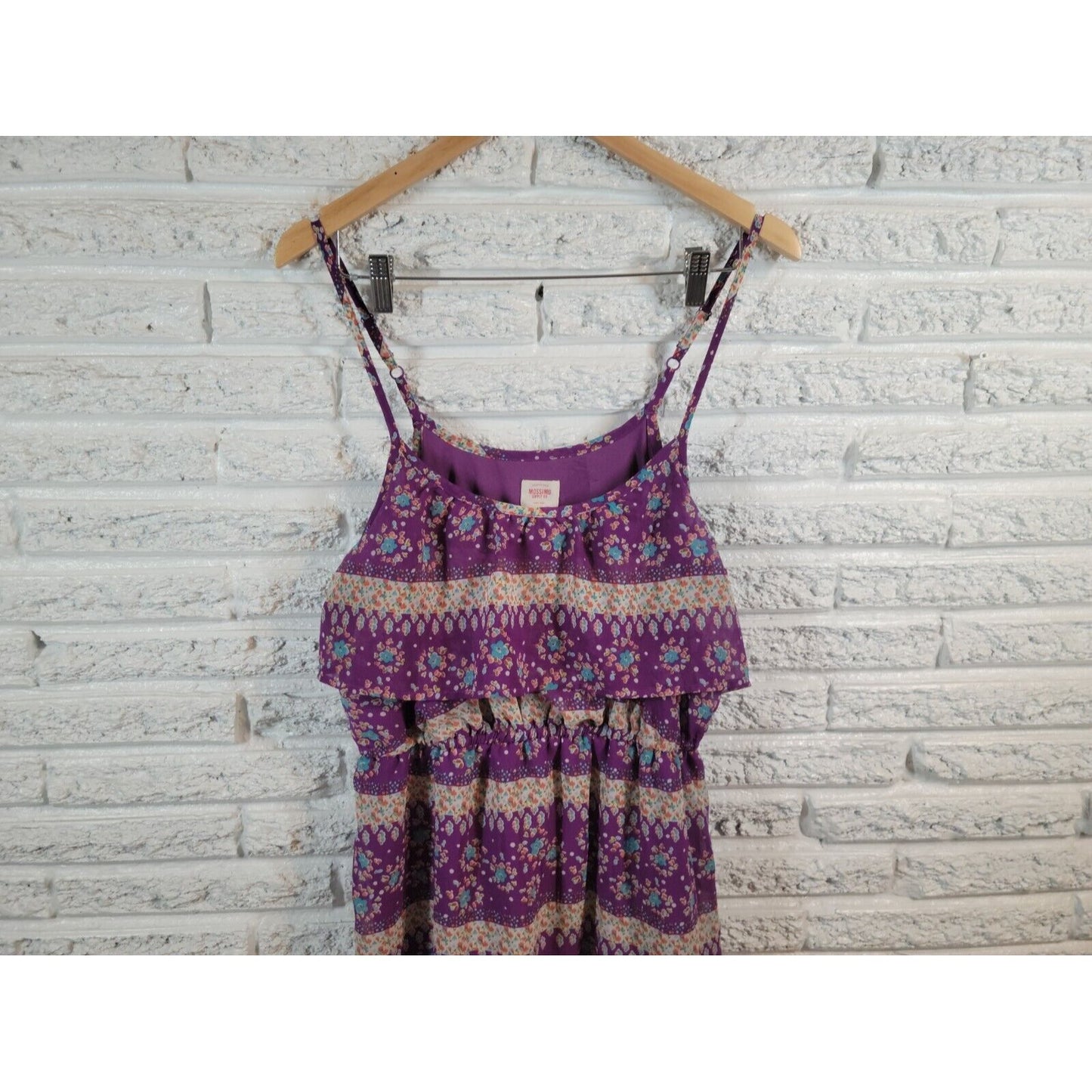 Mossimo Women Dress Extra Large XL Slim Mini Spaghetti Strap Purple Floral Comfy