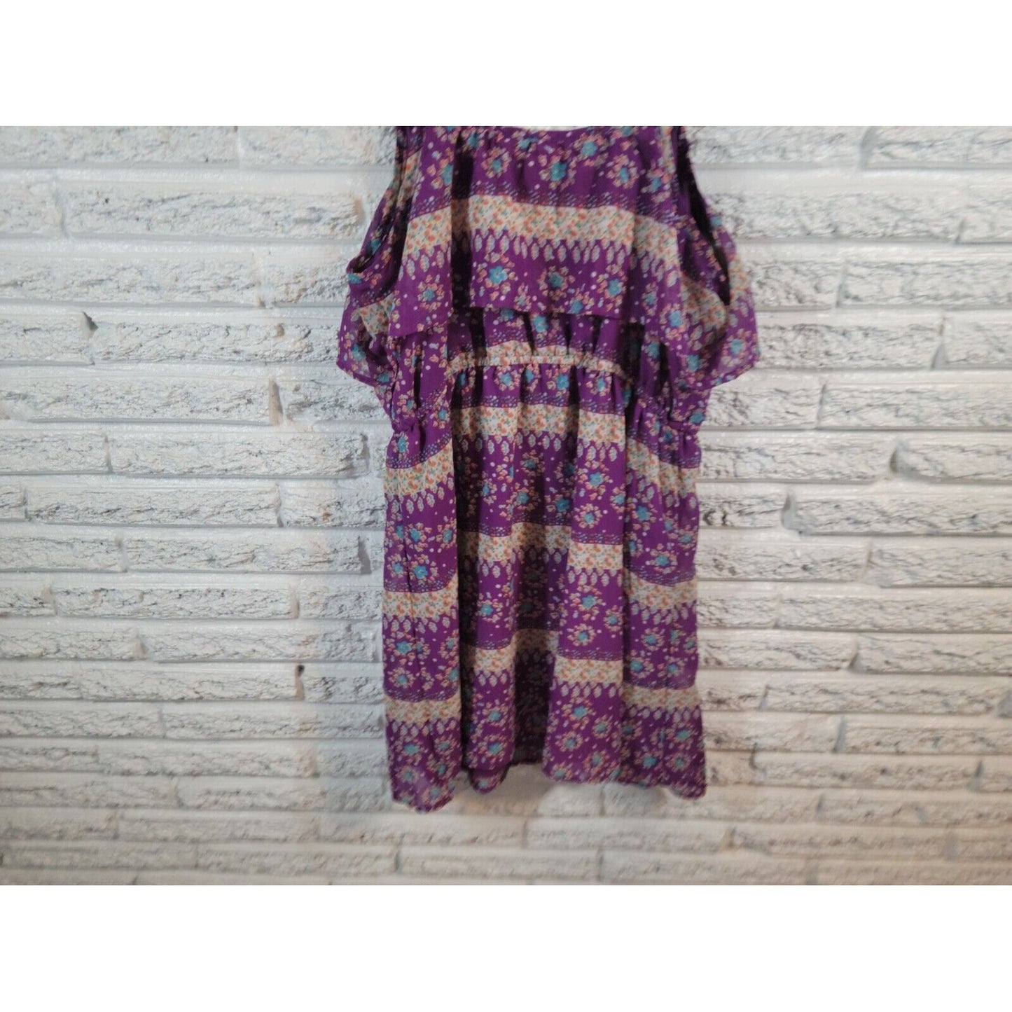 Mossimo Women Dress Extra Large XL Slim Mini Spaghetti Strap Purple Floral Comfy