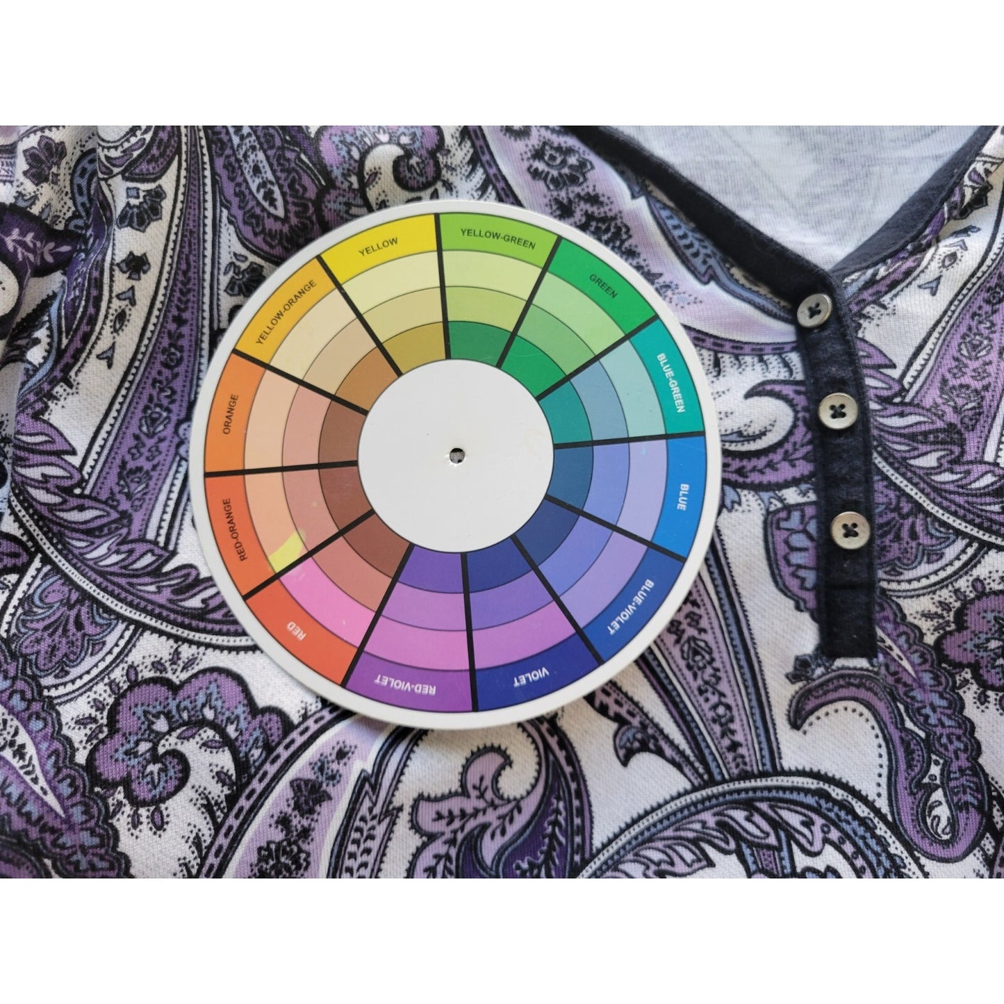 Croft Barrow Womens Top 1X Plus 3/4 Sleeve Lavender Paisley Casual Cotton