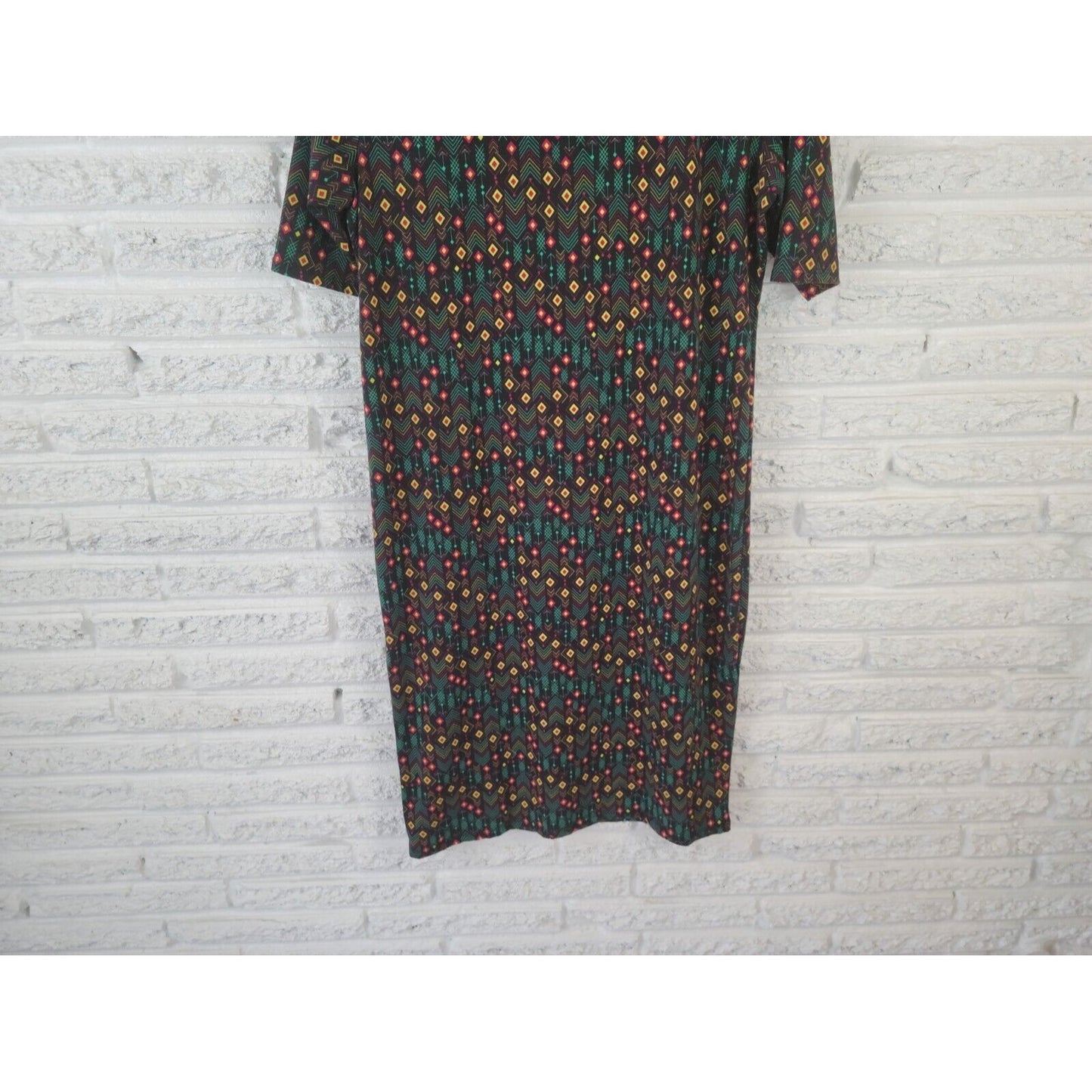 Lularoe Womens Dress Extra Large XL Shirt Short Sleeve Pullover Geometric Black