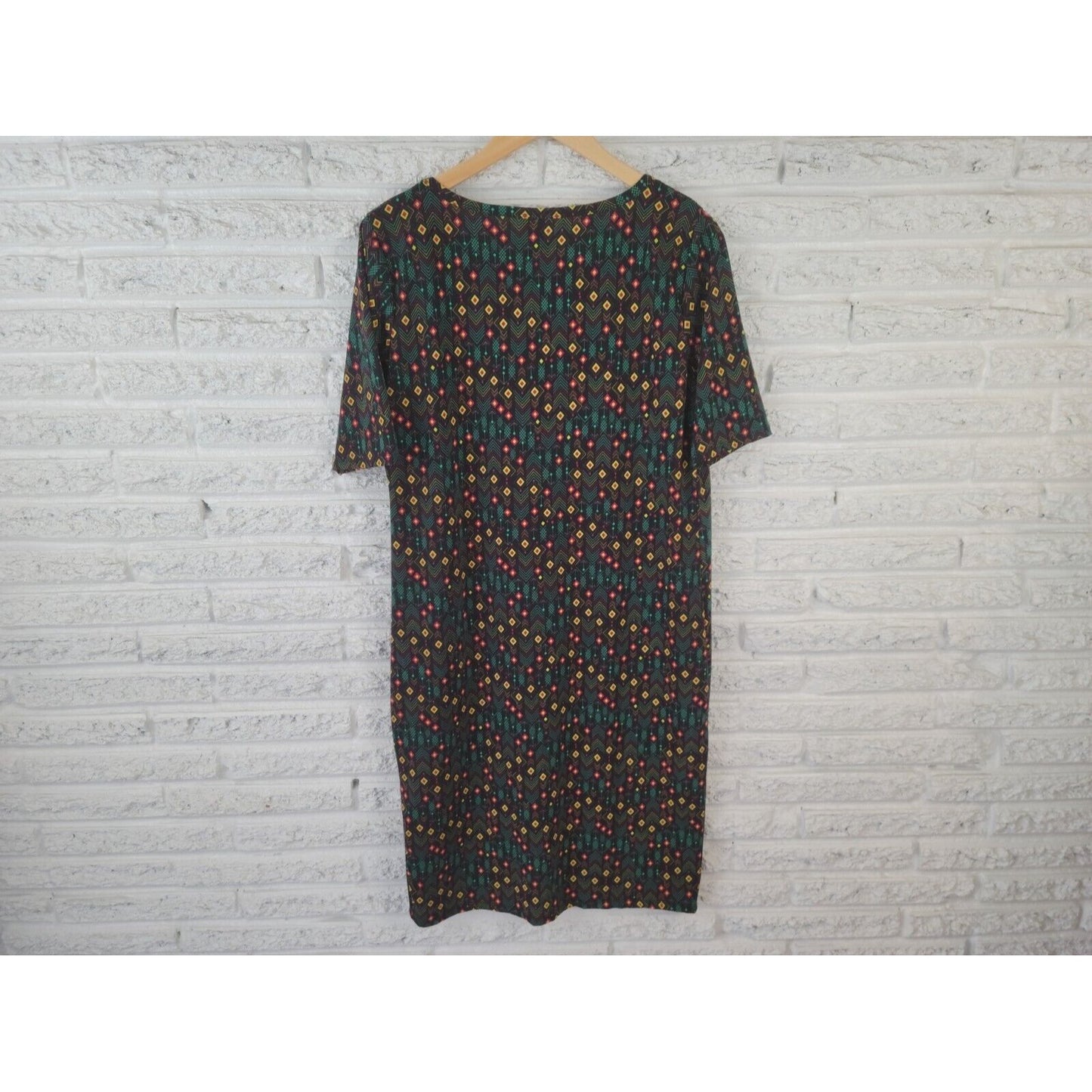 Lularoe Womens Dress Extra Large XL Shirt Short Sleeve Pullover Geometric Black