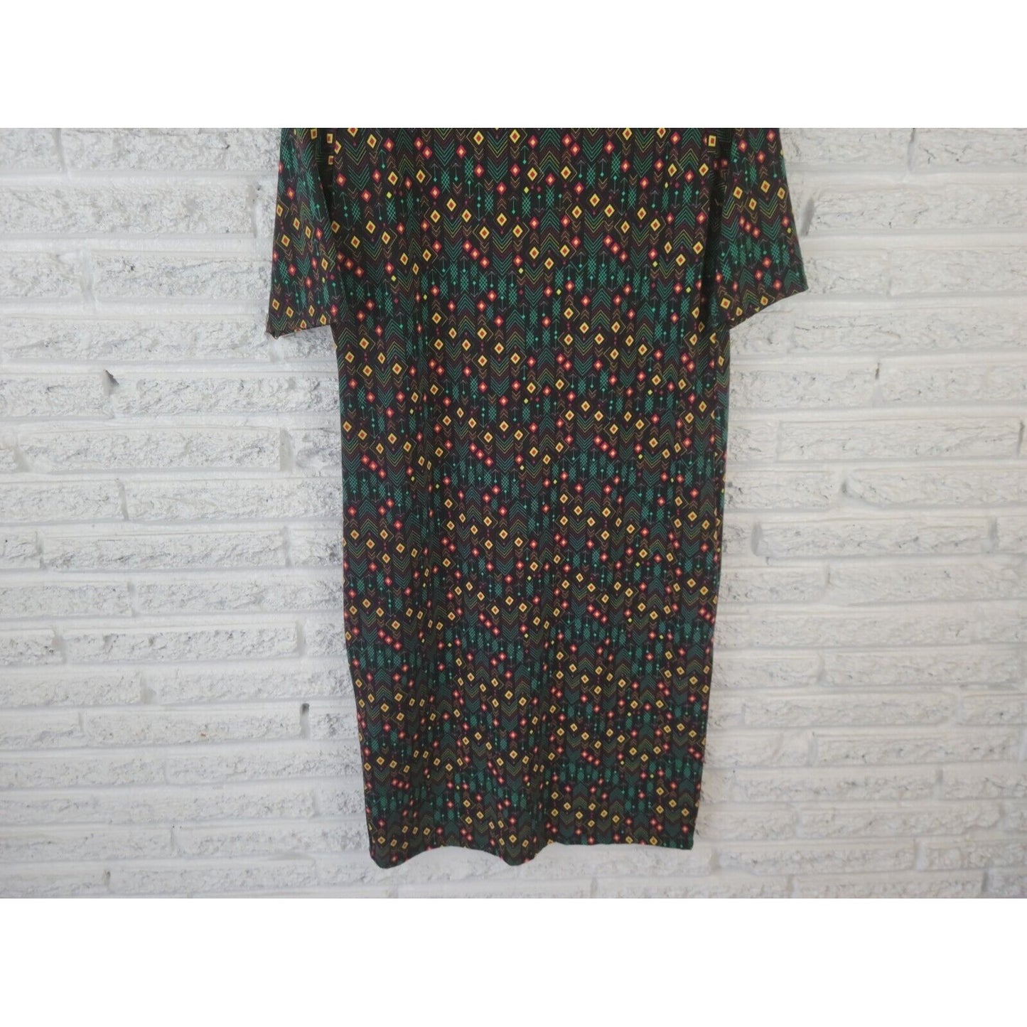 Lularoe Womens Dress Extra Large XL Shirt Short Sleeve Pullover Geometric Black