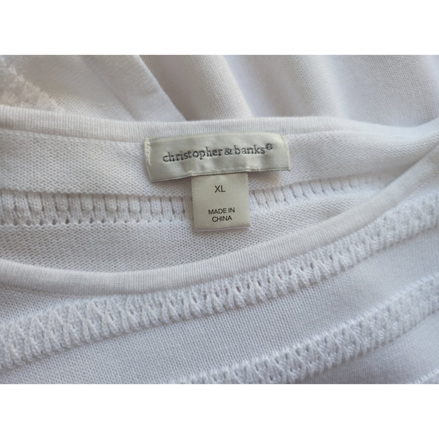 Christopher Banks Womens Top Extra Large Kimono Sleeve White Office Casual