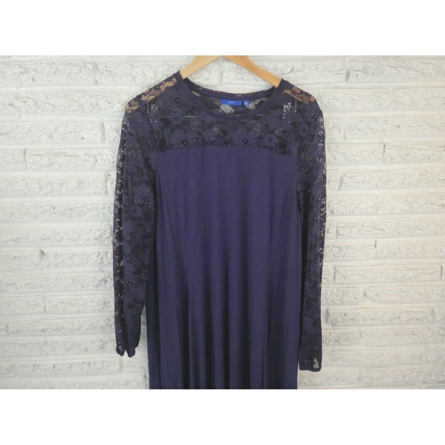 Apt 9 Womens Dress Extra Large XL Mini Shirt Lace Pullover Long Sleeve Office