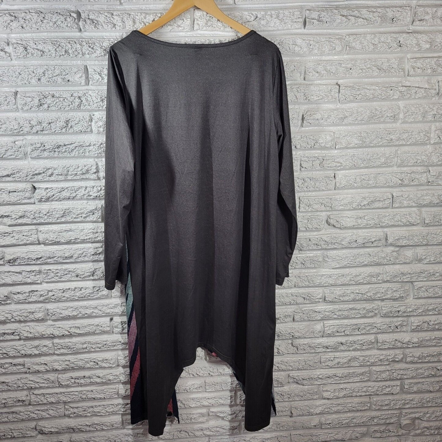 Emery Rose Womens Dress XXL Plus Mini Asymmetric Blue Watercolor Poly Blend