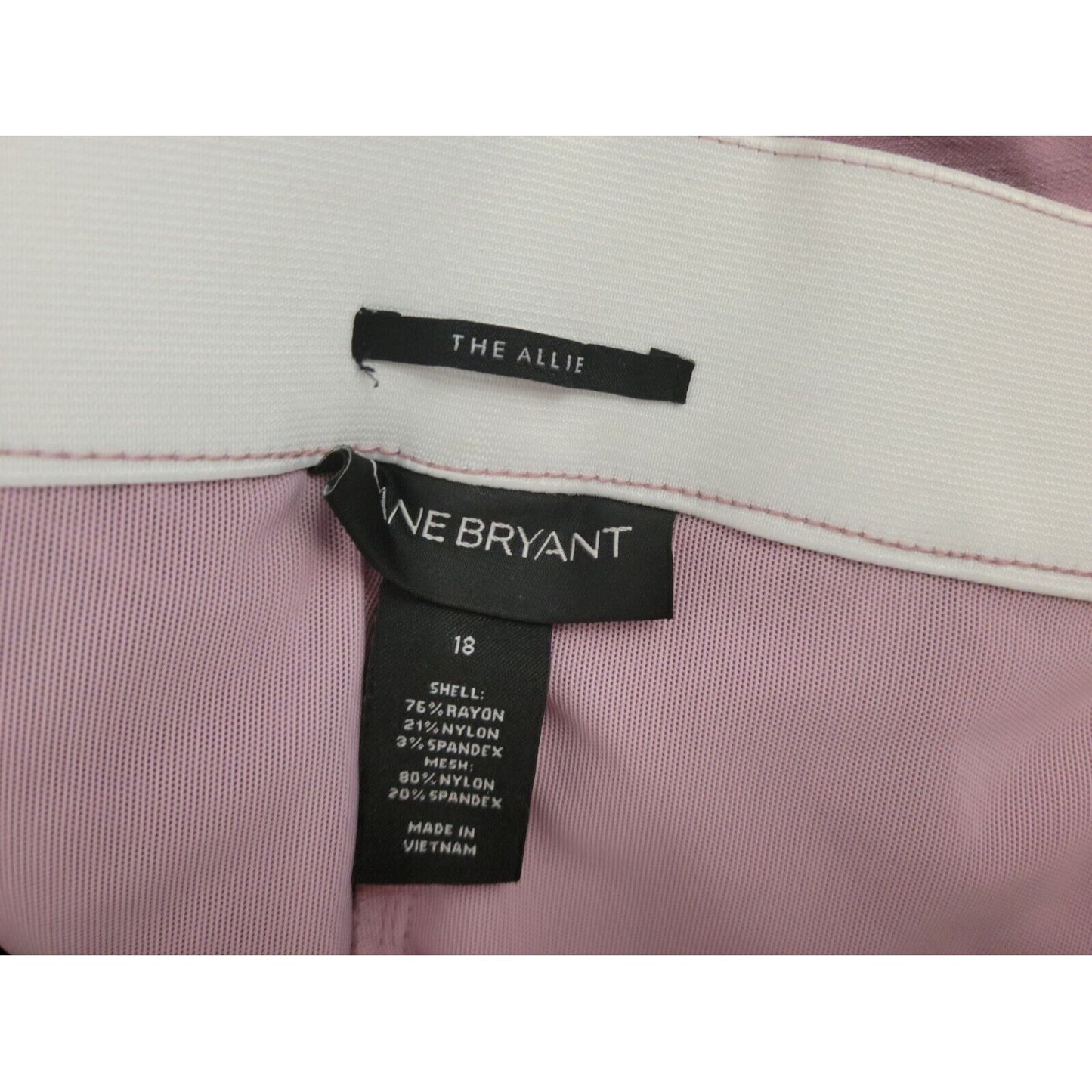 Lane Bryant Womens Pants 18 Allie Crop Lavender Purple Pearl Hem Career Casual